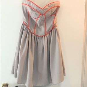 Grey and peach detailed party dress